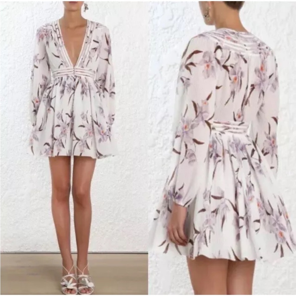 🌺 Zimmermann Corsage Plisse Orchid dress S